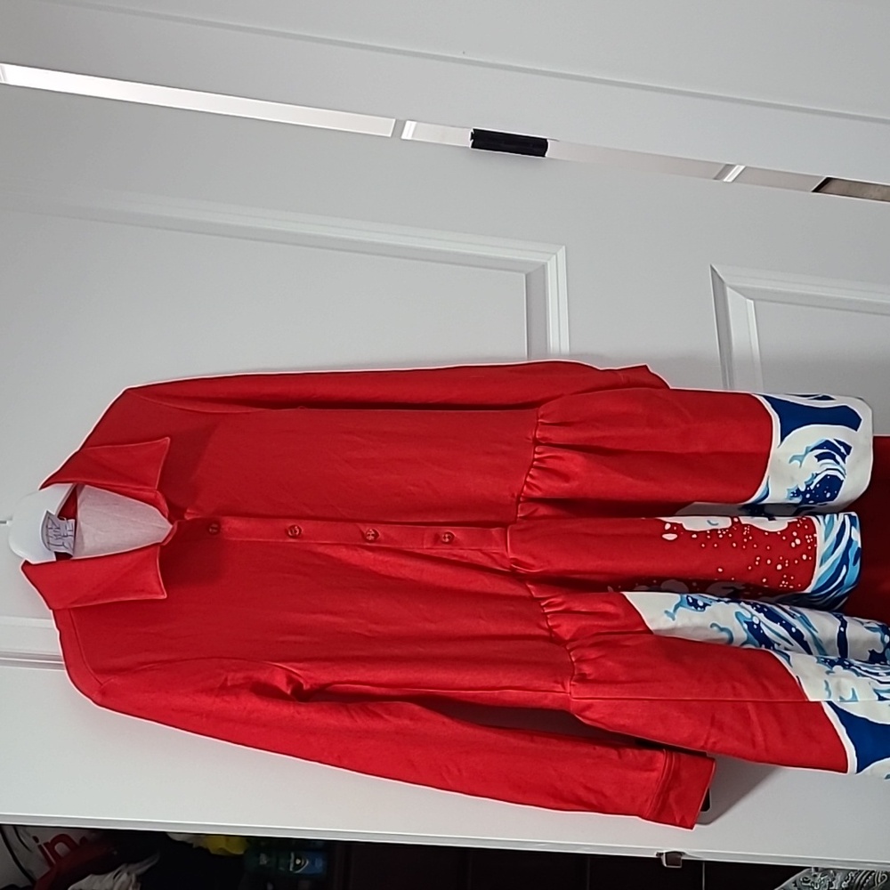 Stella Jean Girls Red Onde Dress